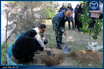 کاشت ۳۰ اصله نهال مثمر در موسسه آموزش عالی جهاددانشگاهی خوزستان